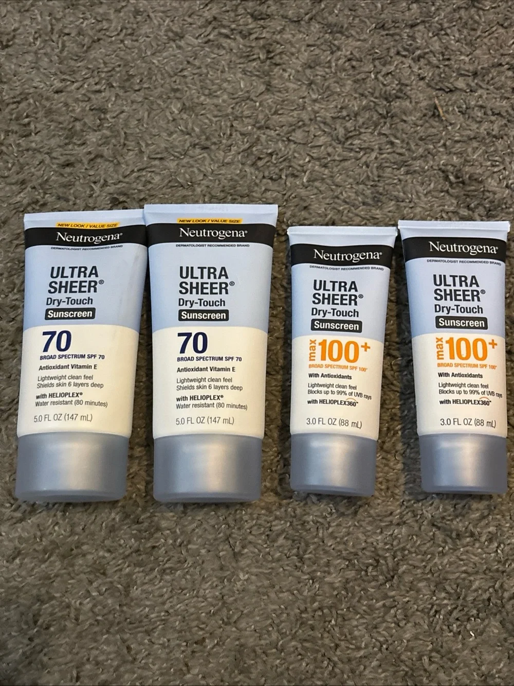 Neutrogena Ultra Sheer Dry-Touch Sunscreen Tubes in White and Black Accents